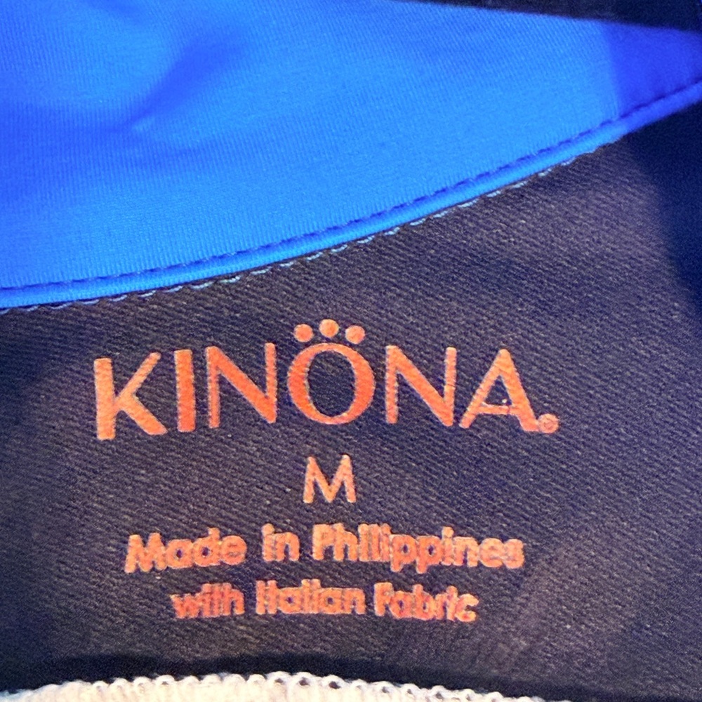 Kinona Black, White & Blue 1/4 Zip with Yellow Accents.  EUC - Picture 8 of 9